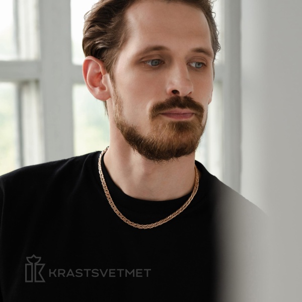 Цепь из красного золота 585, плетение «Ромб тройной»